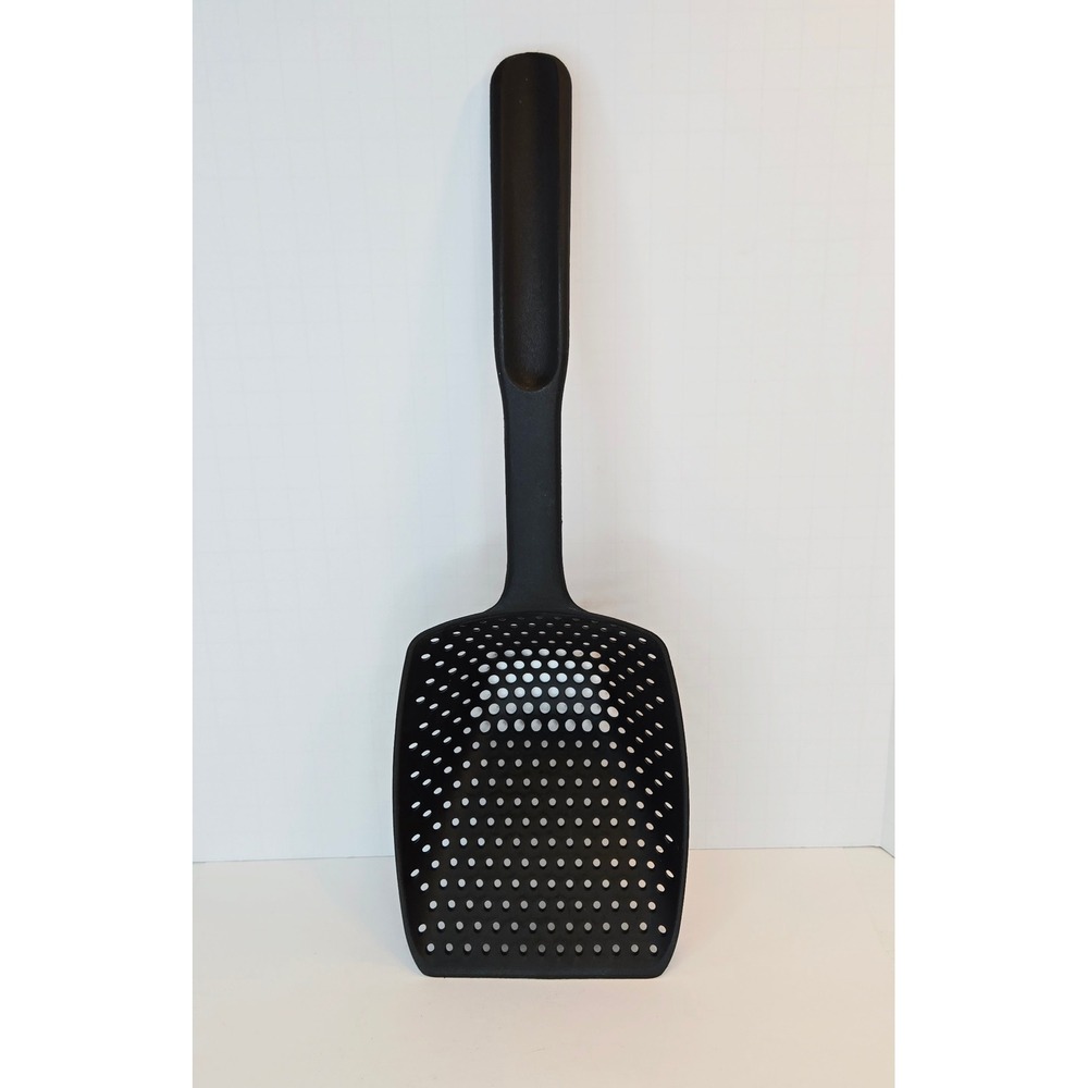 The Pampered Chef Scoop 'N Drain 13" Black Nylon Slotted Spoon Strainer 1622